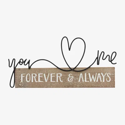 The Range Forever and Always Wire Slogan Plaque - Brown
