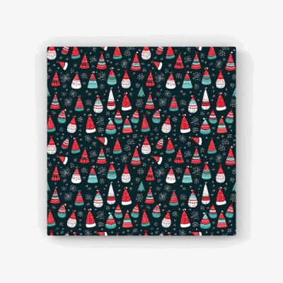 The Range Hand Drawn Cheerful Santa Hats Canvas Print - Red / 25.4cm