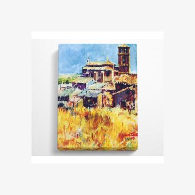 The Range Brush Stroke Farm Scene Canvas Print - Black / 35.56cm