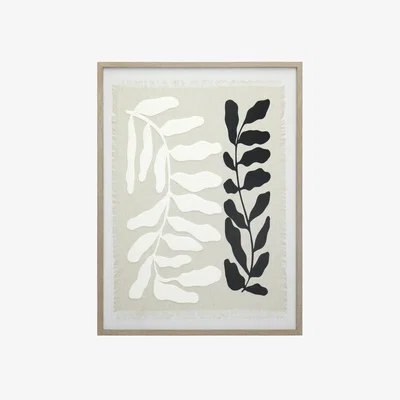The Range Sculpt Linen Framed Wall Art - Monochrome