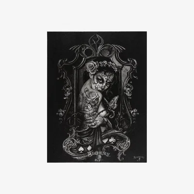 The Range Widow's Weeds Canvas Plaque by Alchemy Gothic - 19x25cm Wall Art - Black