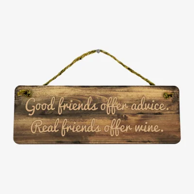 The Range Novelty Friends Wooden Wall/Door Sign - Home Décor Gift - Gin - Wine