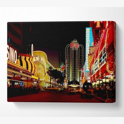 The Range Las Vegas Strip Casino Heaven Canvas Print Wall Art - Yellow / 35.56cm