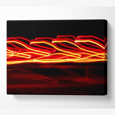 The Range Red Light Beams Canvas Print Wall Art - Yellow / 66.04cm