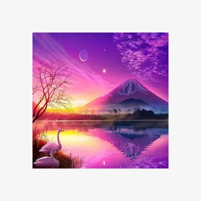 The Range Sunset Mountains Diamond Painting Kit - Purple