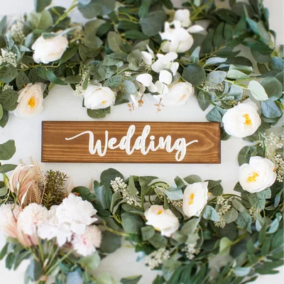 The Range Engraved Wooden Wedding Sign - Brown
