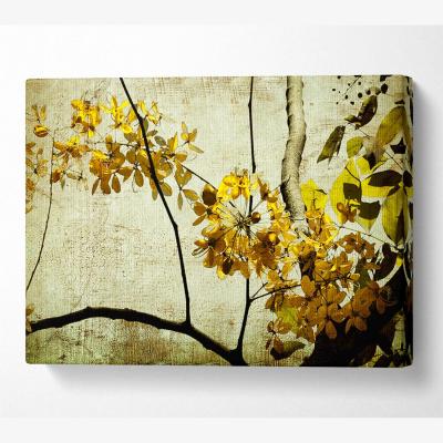 The Range The Golden Winter Leaves Canvas Print Wall Art - Yellow / 81.28cm