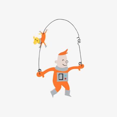 The Range Bright and Colorful Space Adventure Door Hanger - Orange
