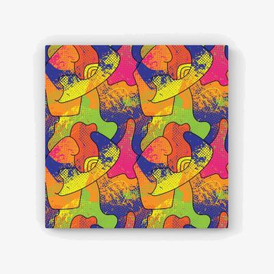 The Range Bright Abstract Pattern HD Metal Print - Yellow / 56cm
