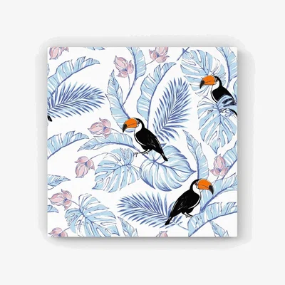 The Range Tropical Toucan Canvas Print - Blue / 25.4cm