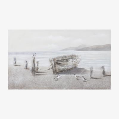 The Range Rowing Boat By Water Embellished Canvas
