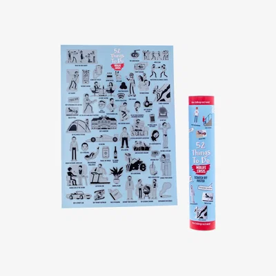 The Range Scratch Off Midlife Crisis Activities Poster - Blue