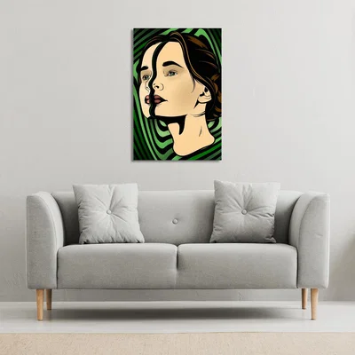 The Range portrait of woman Canvas Print - Green / 152cm / 101cm