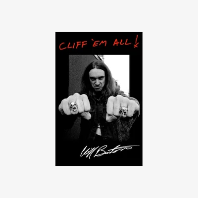 The Range Metallica Cliff Em All Textile Poster - Black/White/Red