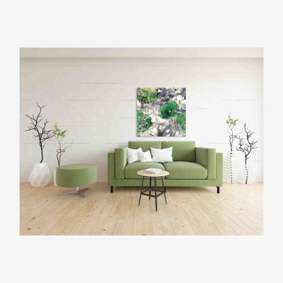 The Range Green Poppies' Graphic Art on Canvas - Green