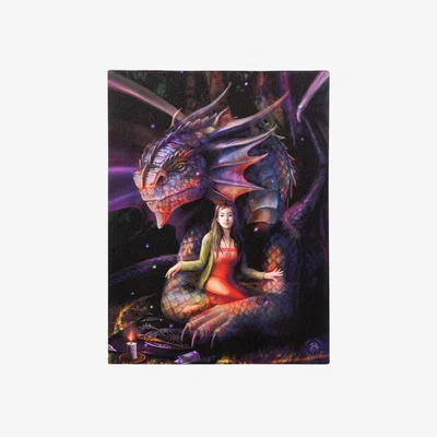 The Range Spirit Dragon Canvas Plaque By Anne Stokes - Purple