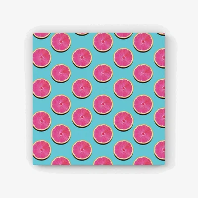 The Range Fruity Pattern Of Pink Grapefruit HD Metal Print - Pink / 40cm
