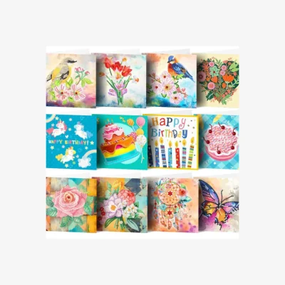 The Range 12 Birthday Diamond Painting Card Kits - Multi