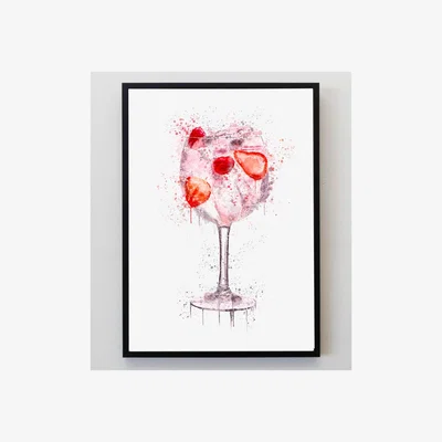 The Range Pink Gin Splatter Print - Pink / A3