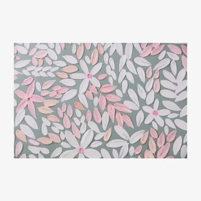The Range Floral Pastel Textured Art - Green