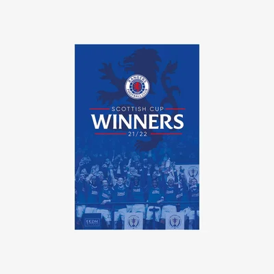 The Range Rangers FC Scottish Cup Winners Poster - Blue/White