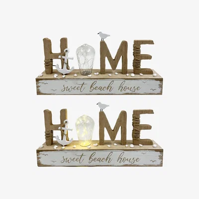 The Range LED Beach House Sign - Brown