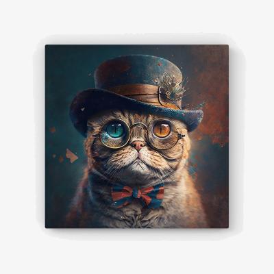 The Range Scottish Fold Cat HD Metal Print - Neutral / 30cm