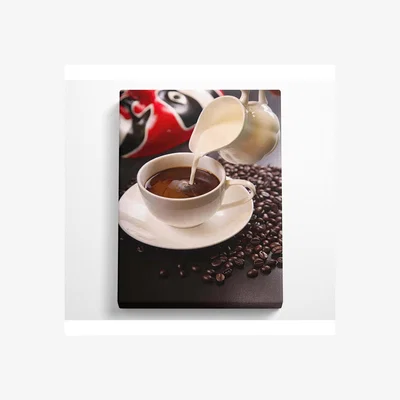 The Range Coffee With Milk Canvas Print - Black / 35.56cm