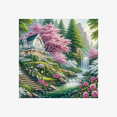 The Range House by the Waterfall Diamond Painting Kit - Multi