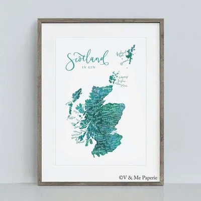 The Range Calligraphy Map - Teal