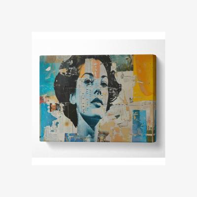 The Range Collage Paper Cut Out Woman Canvas Print - Black / 101.6cm