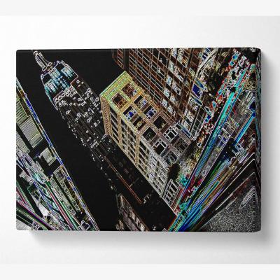 The Range New York 5Th Ave Empire State Canvas Print Wall Art - Yellow / 81.28cm