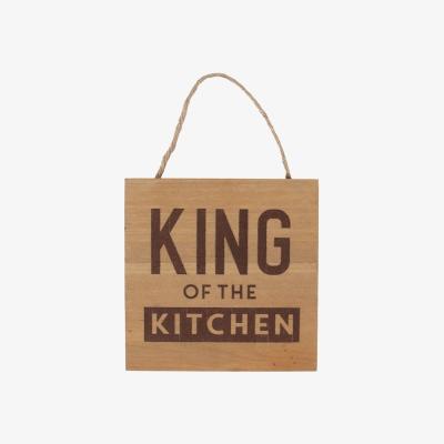 The Range King of the Kitchen Hanging Sign - BBQ-Obsessed Dad Gift - Wood Tone