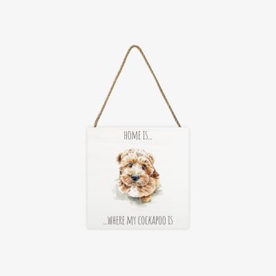 The Range Louise Nisbet (Cockapoo) Wooden Block - White
