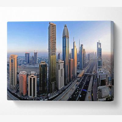 The Range Downtown Dubai Canvas Print Wall Art - Yellow / 66.04cm