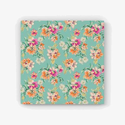 The Range Bright Flower Sketch HD Metal Print - Green / 56cm