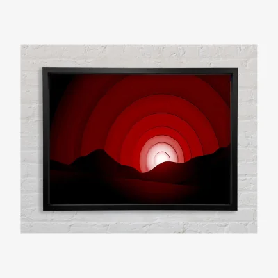 The Range Red Horizion Framed Print Abstract Prints - Black