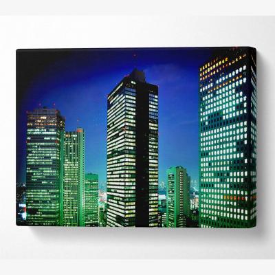 The Range Neon City Canvas Print Wall Art - Yellow / 35.56cm