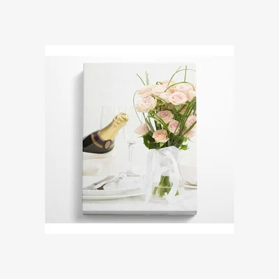 The Range Champagne Rose Canvas Print - Black / 35.56cm