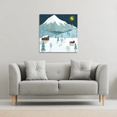 The Range Winter Landscape Gallery Canvas - Blue / 101cm