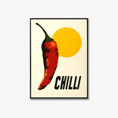 The Range Chilli Slogan Glossed Framed Print
