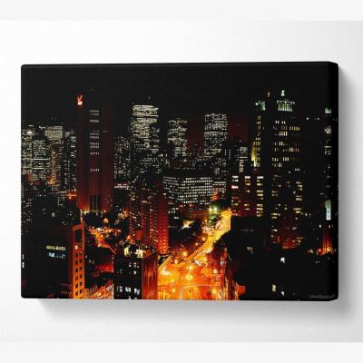 The Range Downtown Manhattan Canvas Print Wall Art - Yellow / 81.28cm
