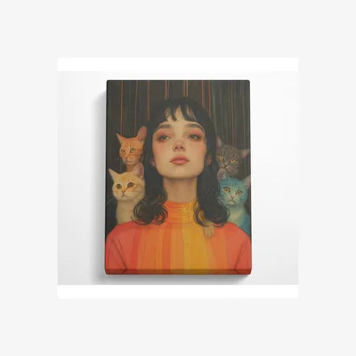 The Range Cat Woman Canvas Print - Black / 101.6cm