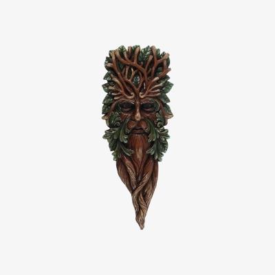 The Range Green Man Bearded Forest Twist Tree Wall Plaque - Leaf Green