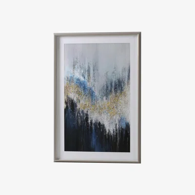 The Range Deep Navy Glossy Jewelled Framed Art - Navy