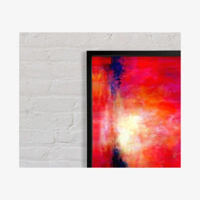 The Range Abstract Pink River Framed Print Abstract Prints - Black