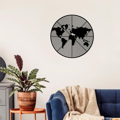 The Range Dart World  Wall Art Metal Decorative Object - Black - Black