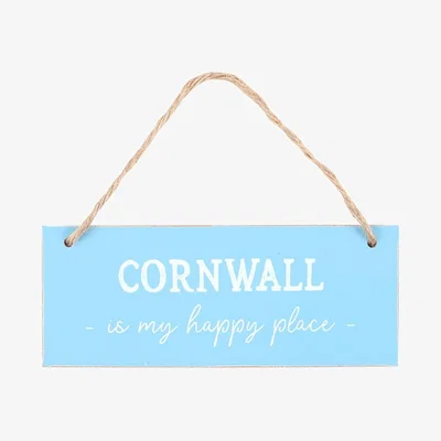 The Range Cornwall Is My Happy Place Wall Sign - Sky Blue