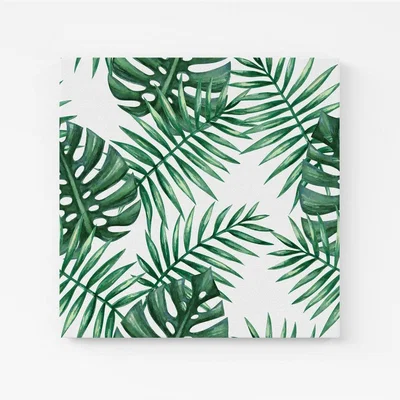 The Range Watercolour Tropical Leaves Canvas Print - Green / Small