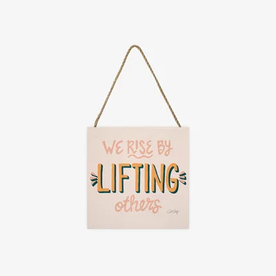 The Range Cat Coquillette (We Rise By Lifting Others) Wooden Block - White